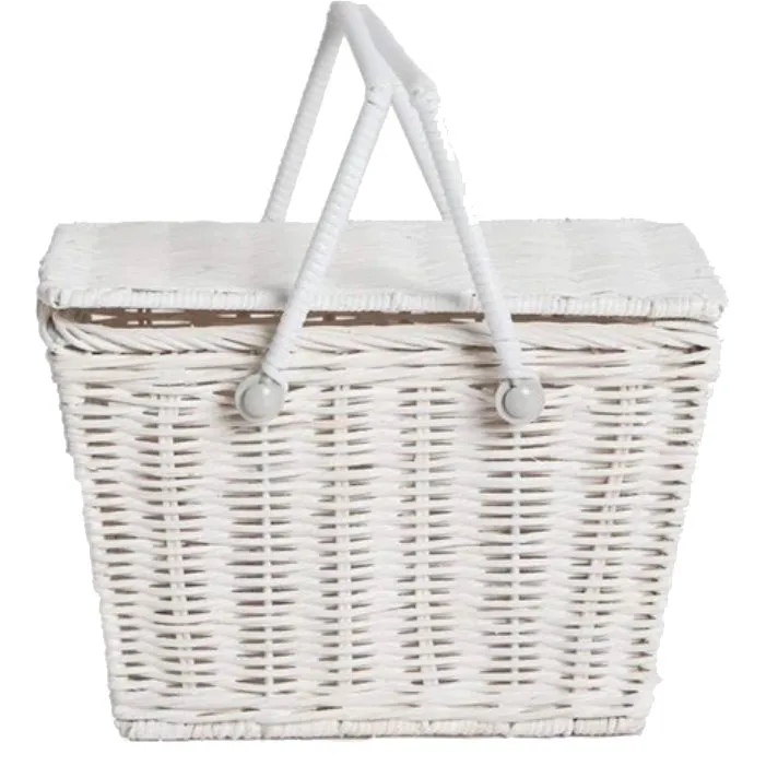 Piki Rattan Basket - White