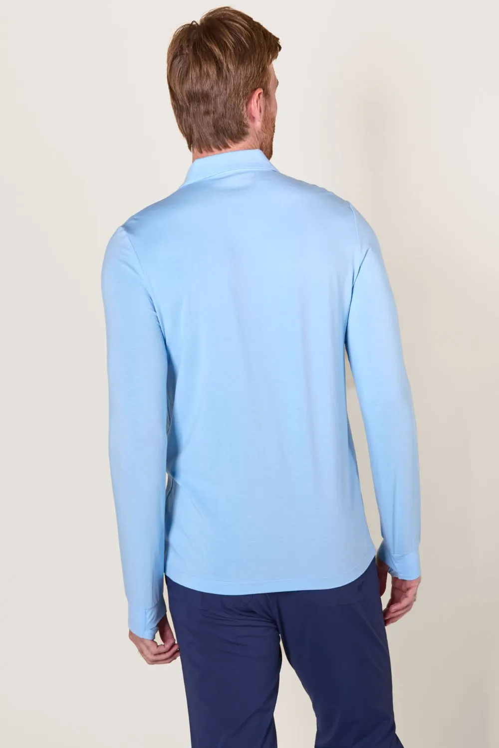 Polo anti-UV homme à manches longues Lite - Bleuet Ensoleillé - Nuvées