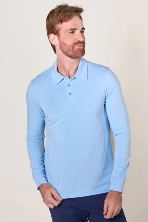 Polo anti-UV homme à manches longues Lite - Bleuet Ensoleillé - Nuvées