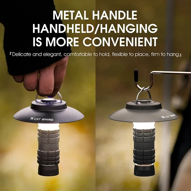 Portable Camping Light 3-In-1 Multifunctional LED Flashlight with USB Charging