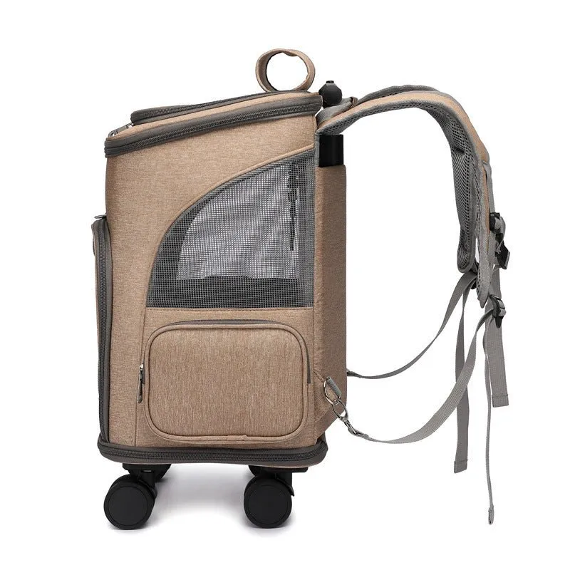 Portable Folding Trolley Pet Backpack Traveling Cat