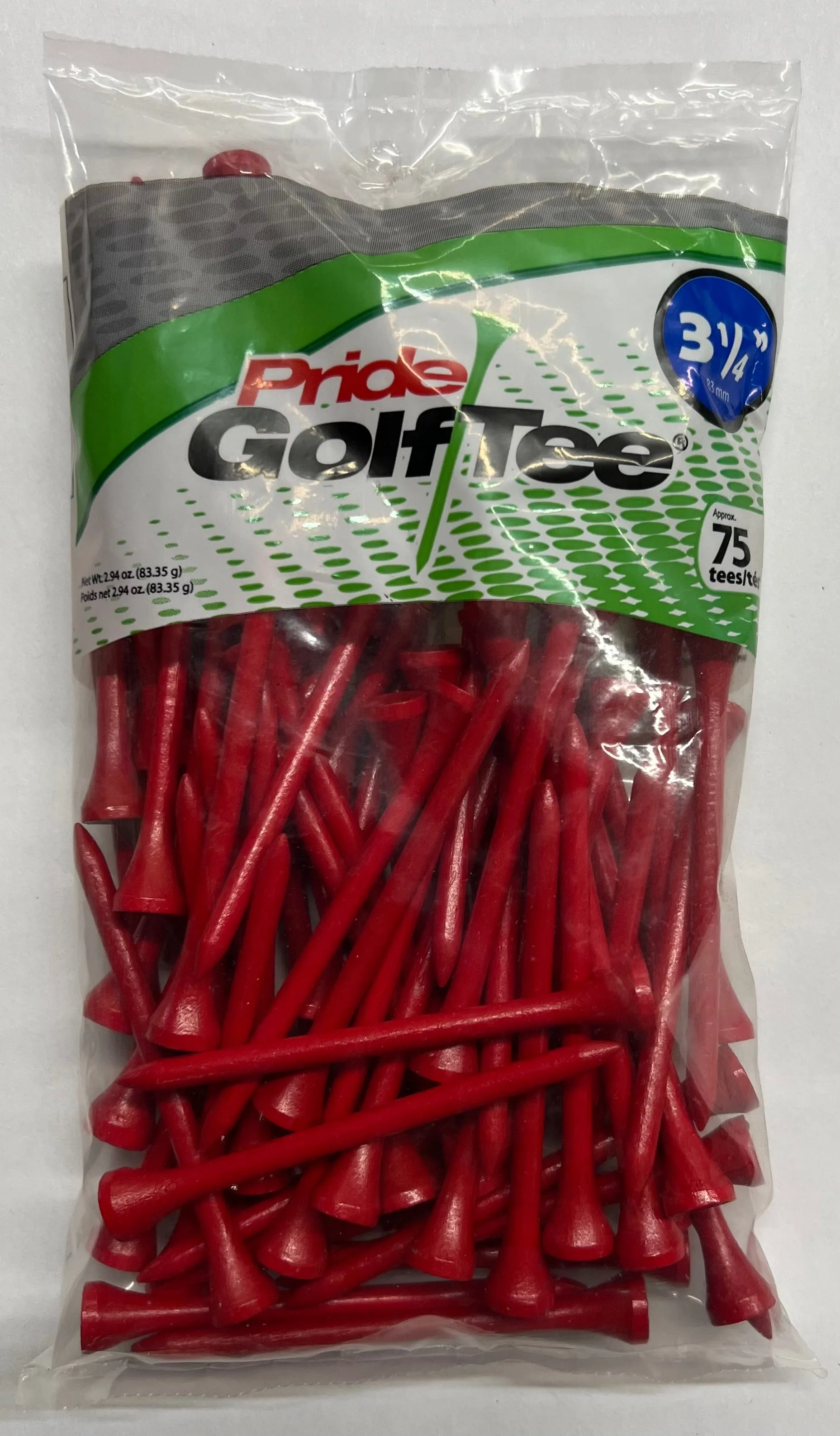Pride Deluxe Wood Golf Tees 3-1/4" - Retail Bags