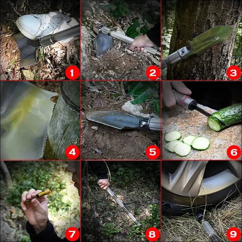 Professional outdoor survival tactical multifunctional father gift shovel folding tools garden