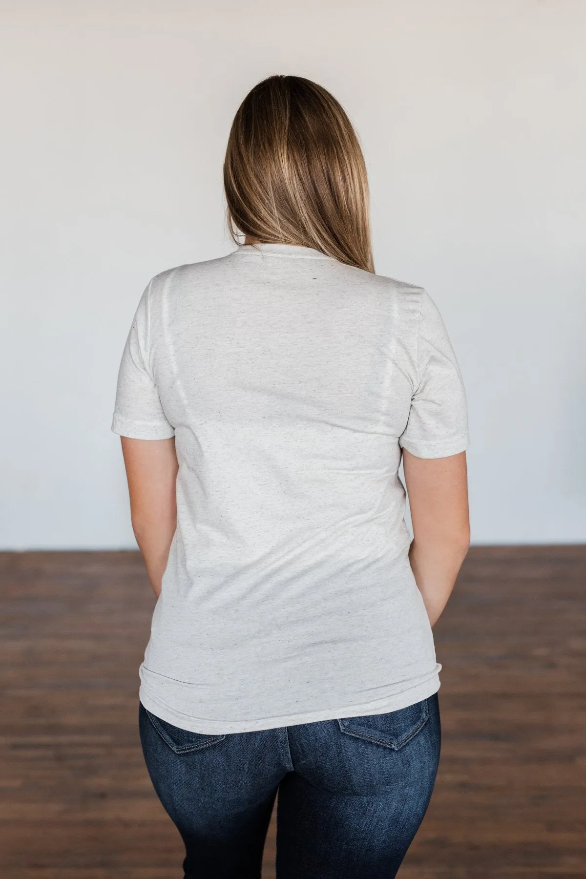 "Grateful, Blessed, Thankful" Graphic Tee- Heathered Oatmeal