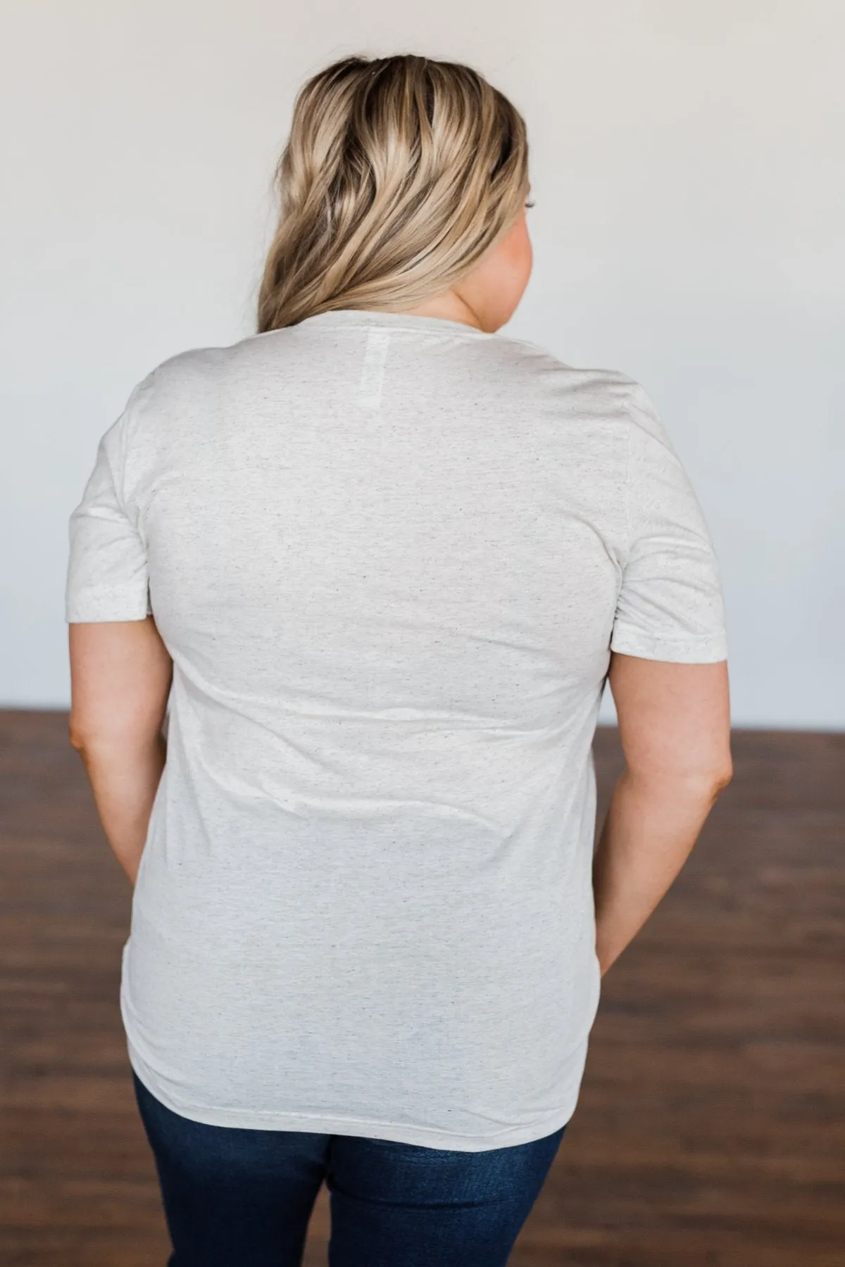 "Grateful, Blessed, Thankful" Graphic Tee- Heathered Oatmeal
