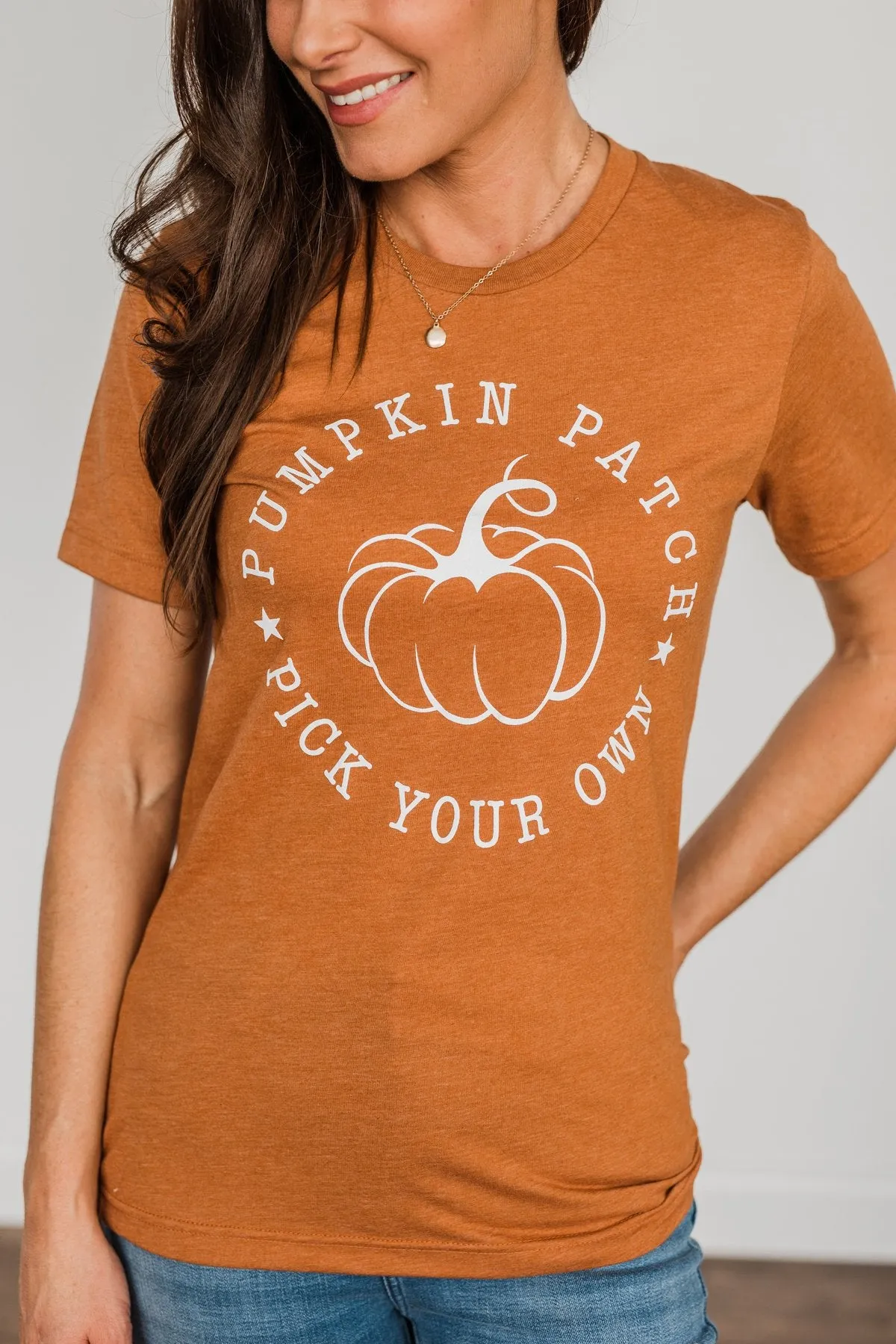 "Pumpkin Patch, Pick Your Own" Graphic Tee- Copper