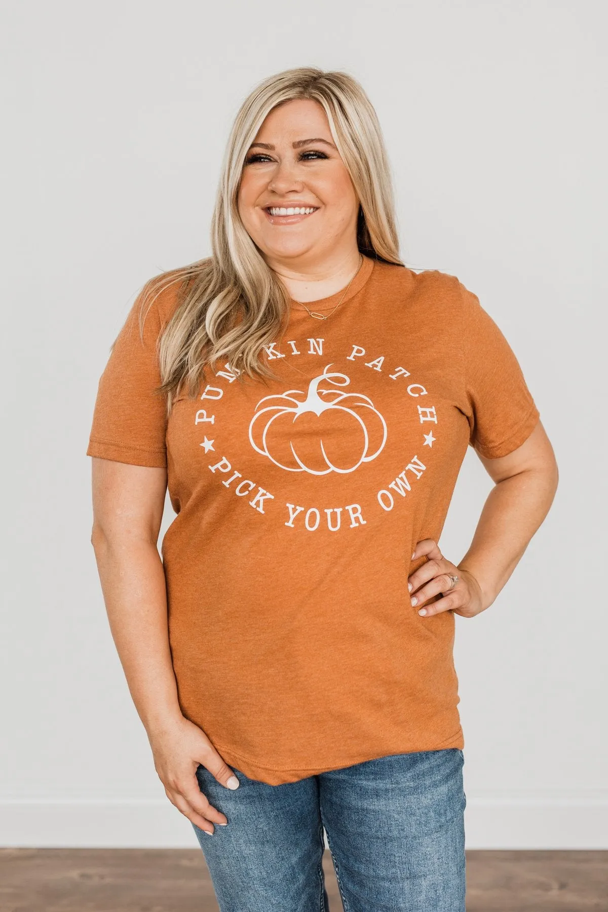 "Pumpkin Patch, Pick Your Own" Graphic Tee- Copper