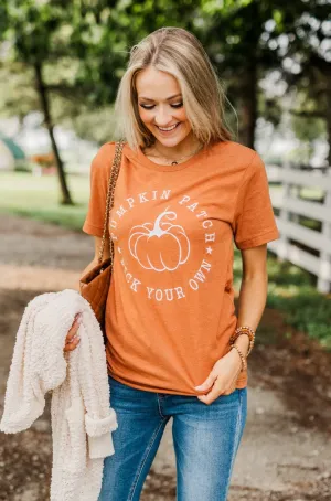 "Pumpkin Patch, Pick Your Own" Graphic Tee- Copper