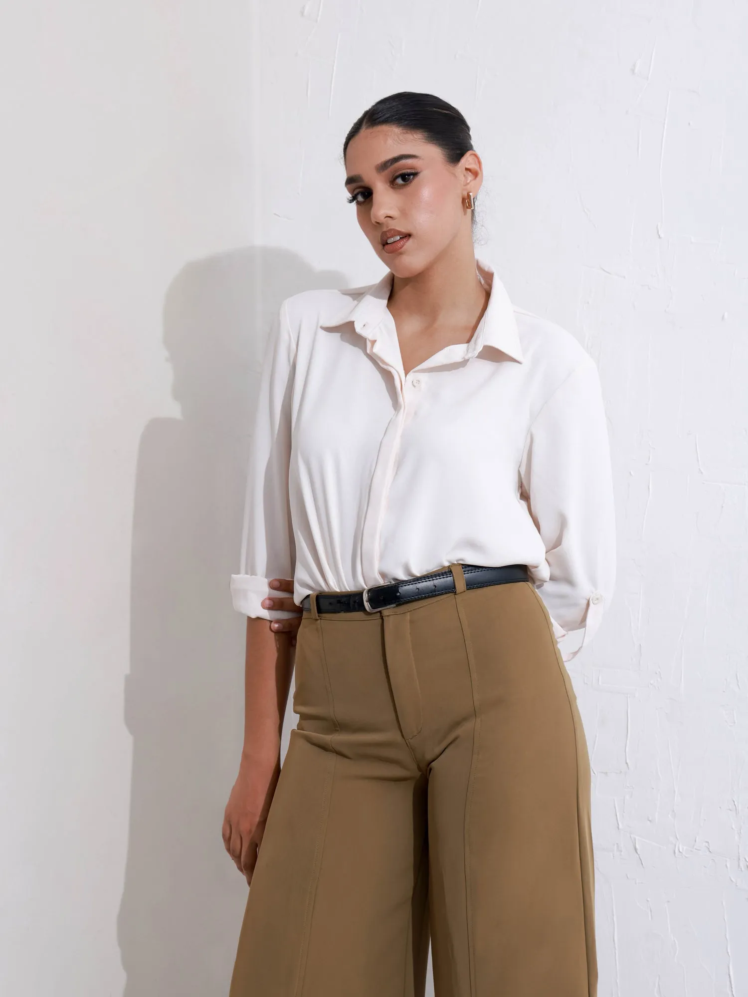 Regular Fit Hidden Placket Shirt