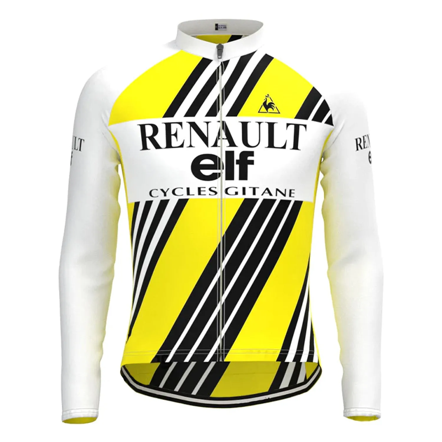 Renault ELF Yellow Stripe Vintage Long Sleeve Cycling Jersey Top