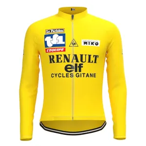 Renault ELF Yellow Vintage Long Sleeve Cycling Jersey Top