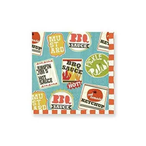 Retro BBQ Theme Beverage Paper Napkins
