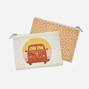 Retro Beach Van Accessory Pouch | Good Vibrations Collection
