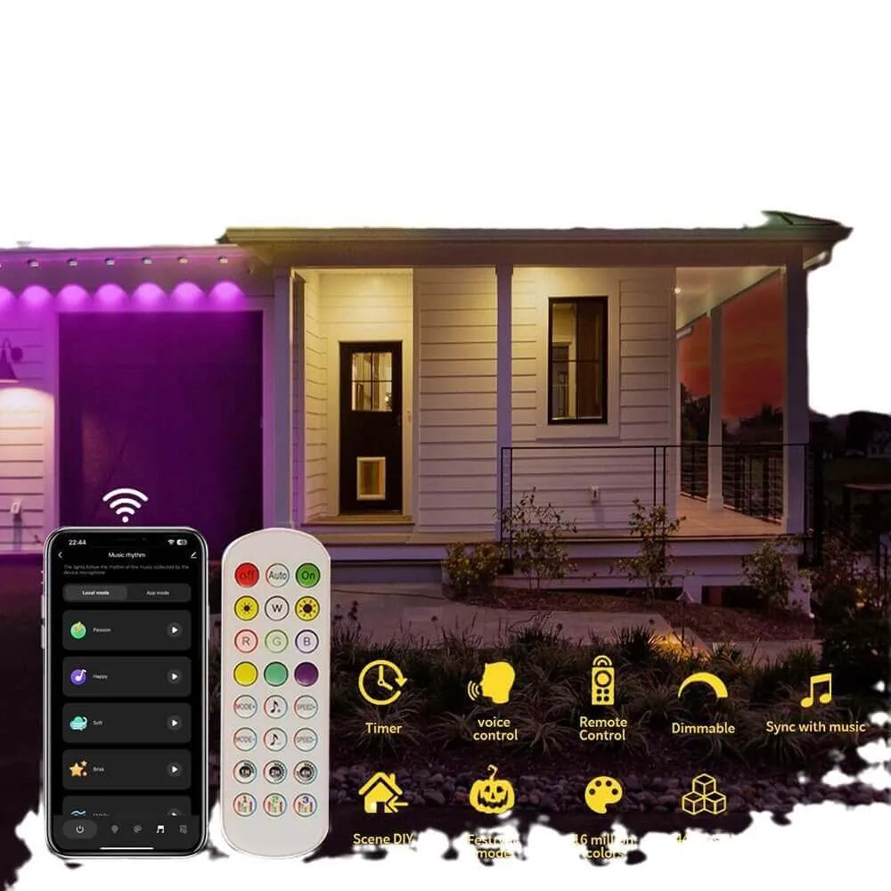 RGB IC Smart Strip Light 120ft with 80 LED Outdoor Use