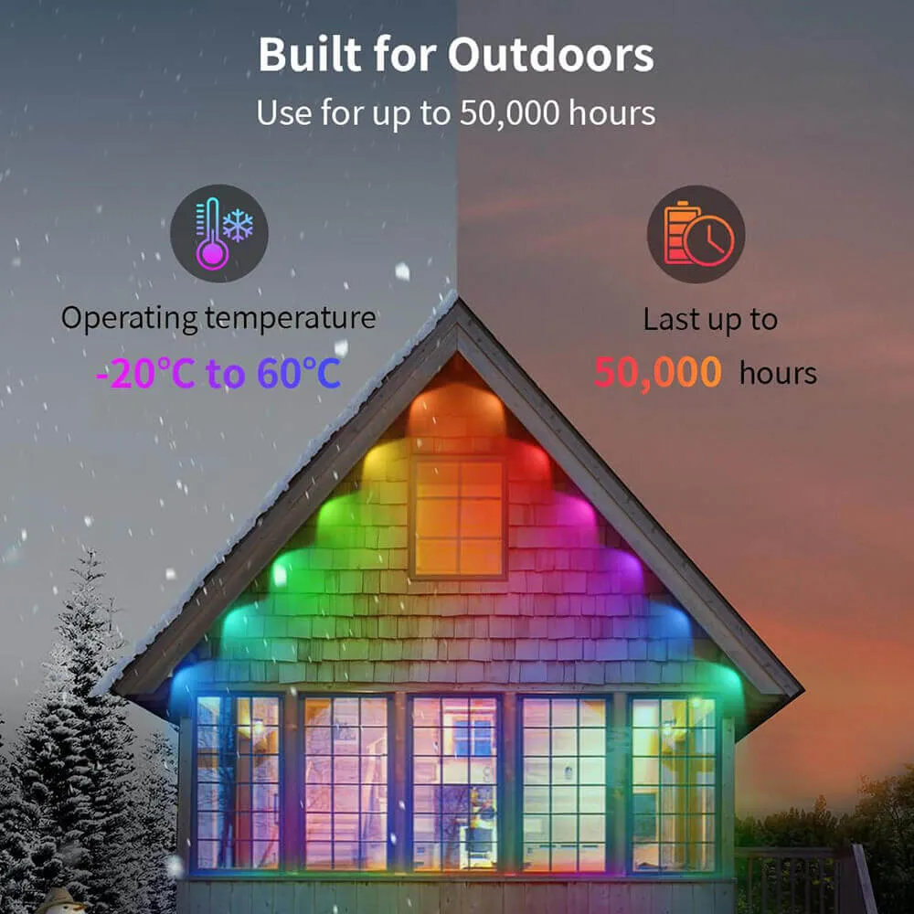 RGB IC Smart Strip Light 120ft with 80 LED Outdoor Use
