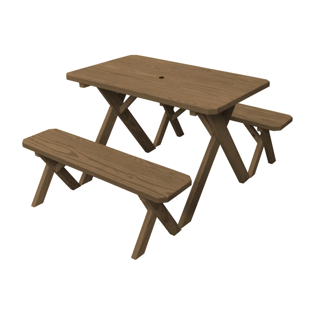 Riverhead Solid Wood Picnic Table Loon Peak® Color: Mushroom Stain