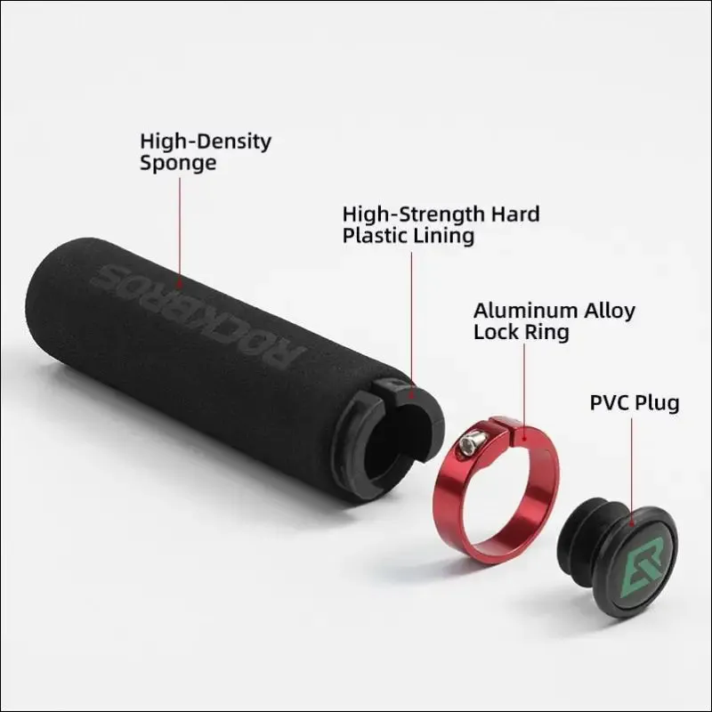 Rockbros mtb bike grips - anti-skid silicone sponge handlebar grips