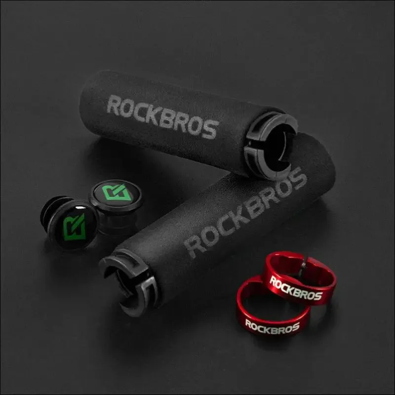 Rockbros mtb bike grips - anti-skid silicone sponge handlebar grips