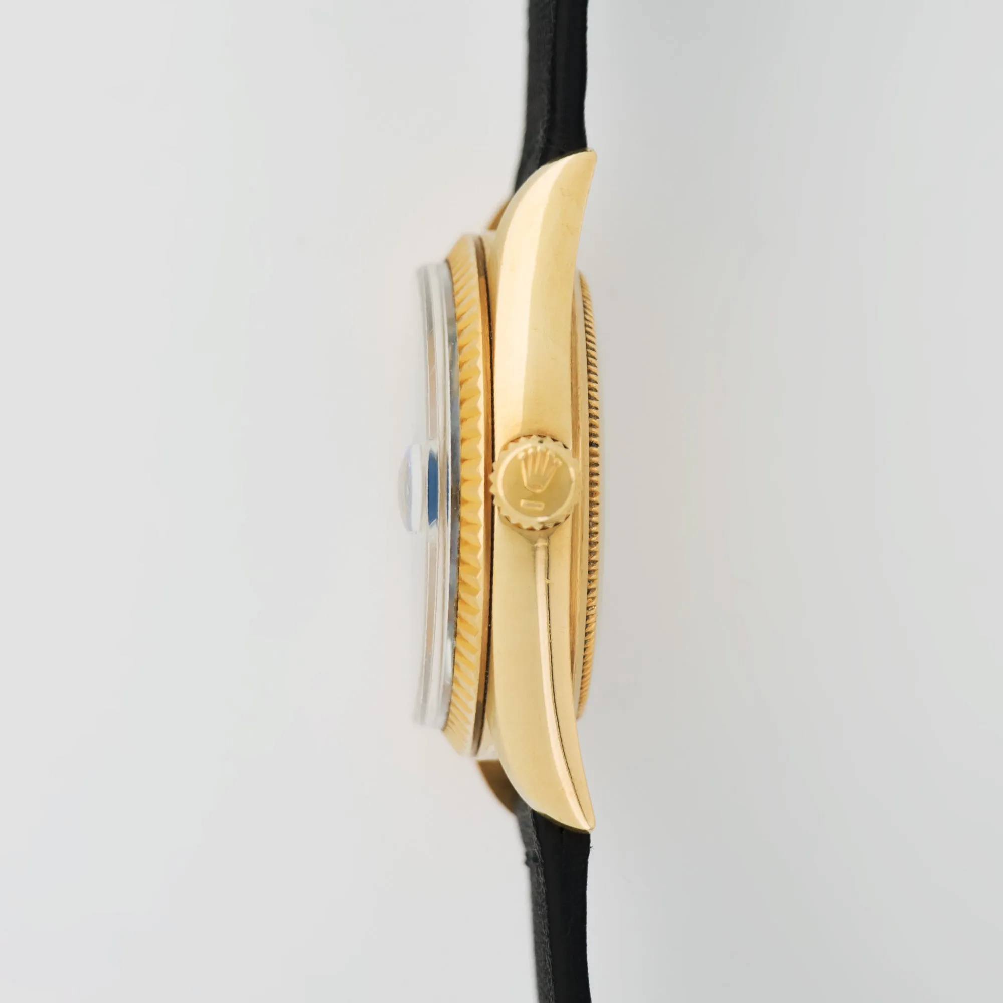 Rolex Day-Date Yellow Gold with Blue Vignette and Diamond Dial on Strap