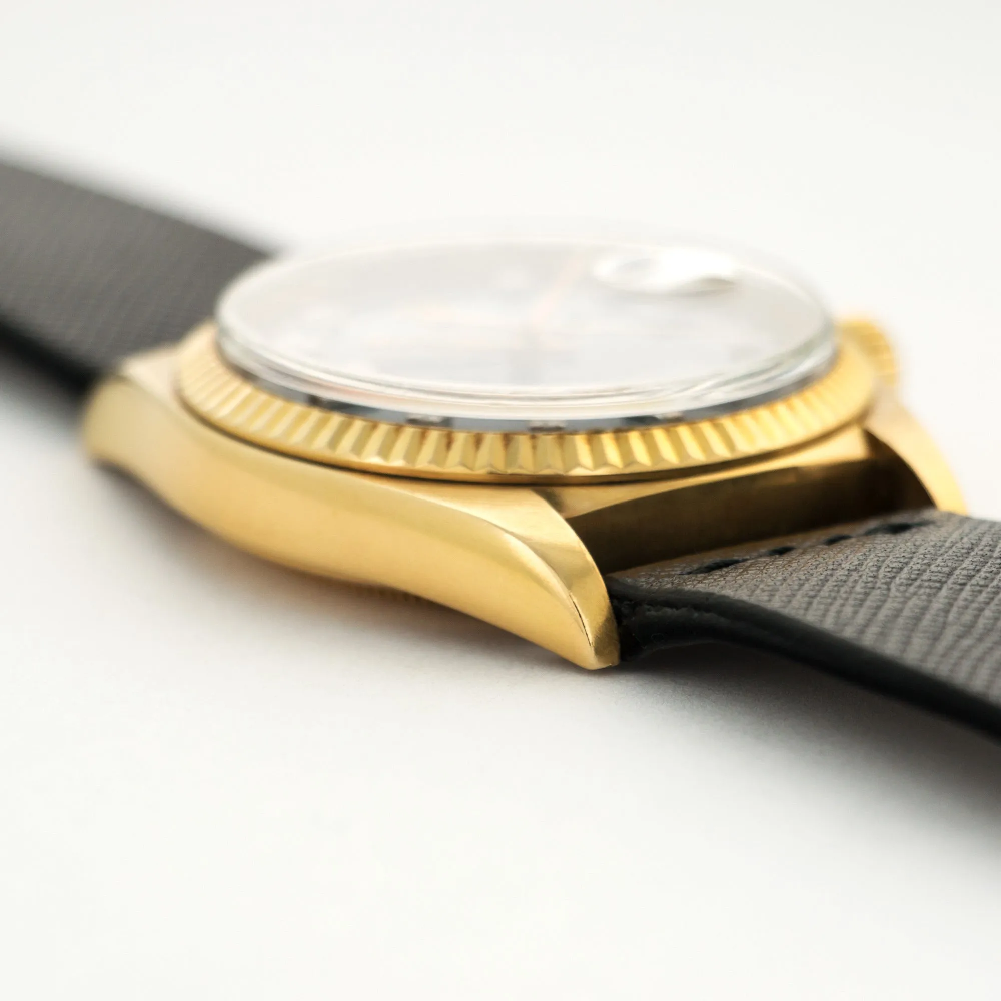 Rolex Day-Date Yellow Gold with Blue Vignette and Diamond Dial on Strap