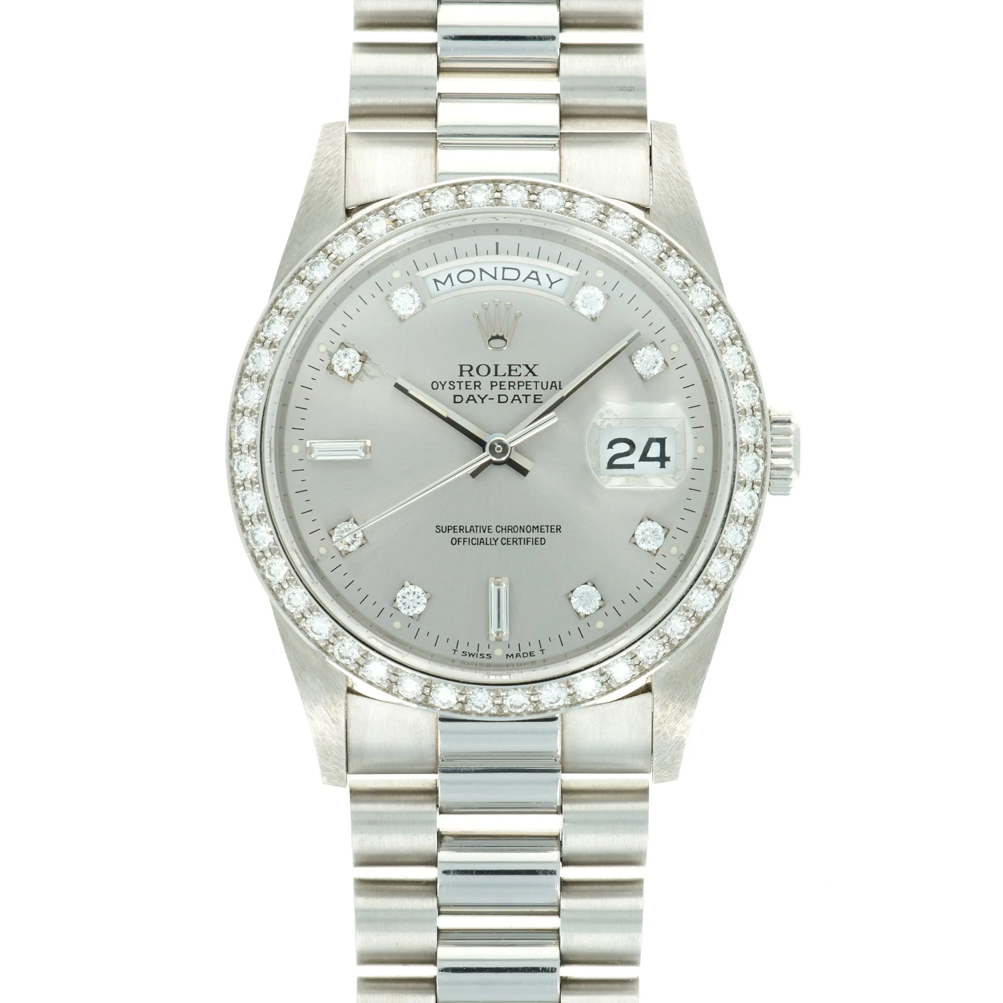 Rolex Platinum Day-Date Ref. 18346 with Diamond Bezel and Dial