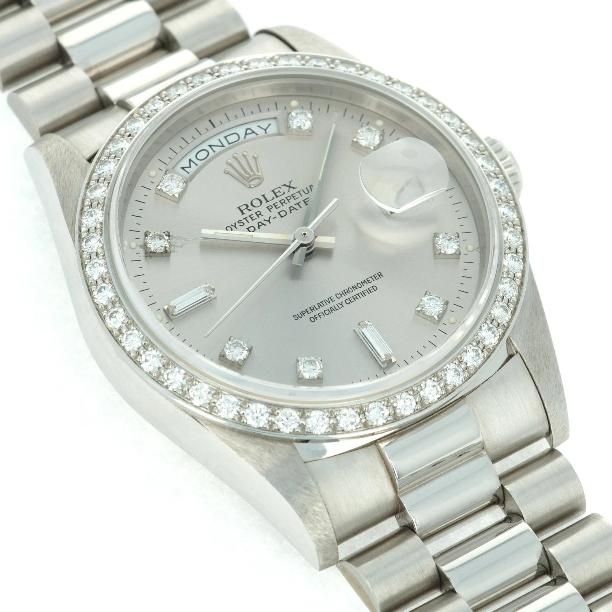 Rolex Platinum Day-Date Ref. 18346 with Diamond Bezel and Dial