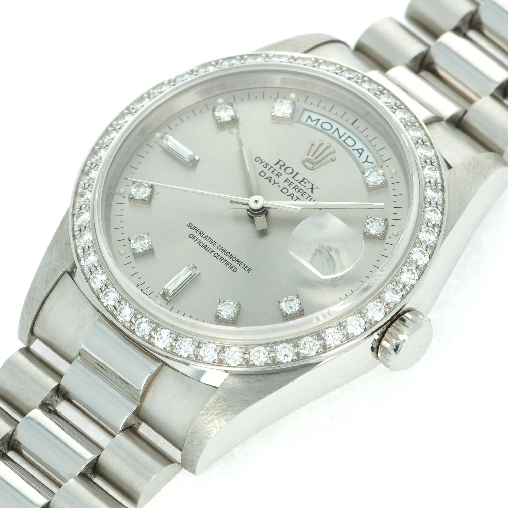 Rolex Platinum Day-Date Ref. 18346 with Diamond Bezel and Dial