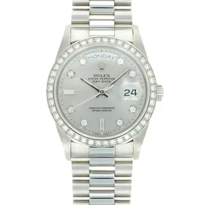 Rolex Platinum Day-Date Ref. 18346 with Diamond Bezel and Dial
