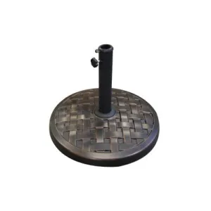 Round Outdoor Patio Umbrella Base | Bronze Weave