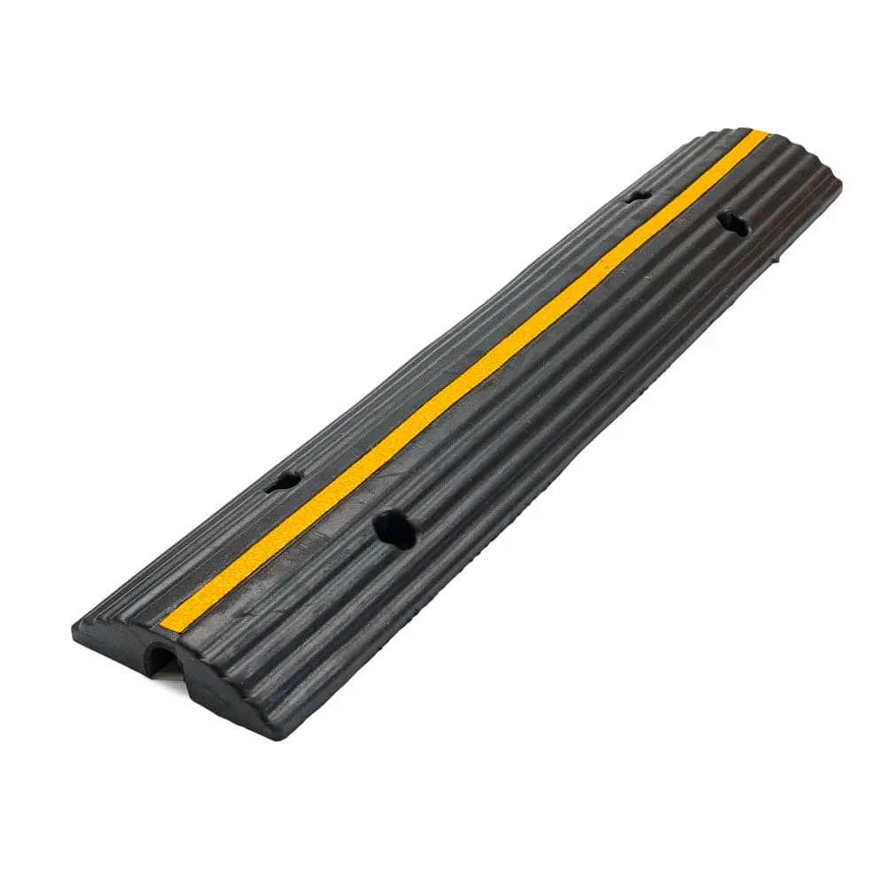 Rubber Speed Bump With Channel Cable Protector