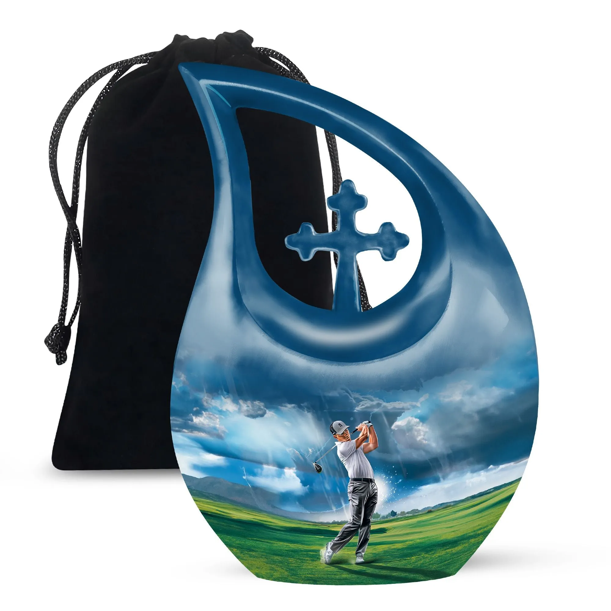 Rustic Golf-Inspired Memorial Urn: Caring Tribute Urn For Ashes
