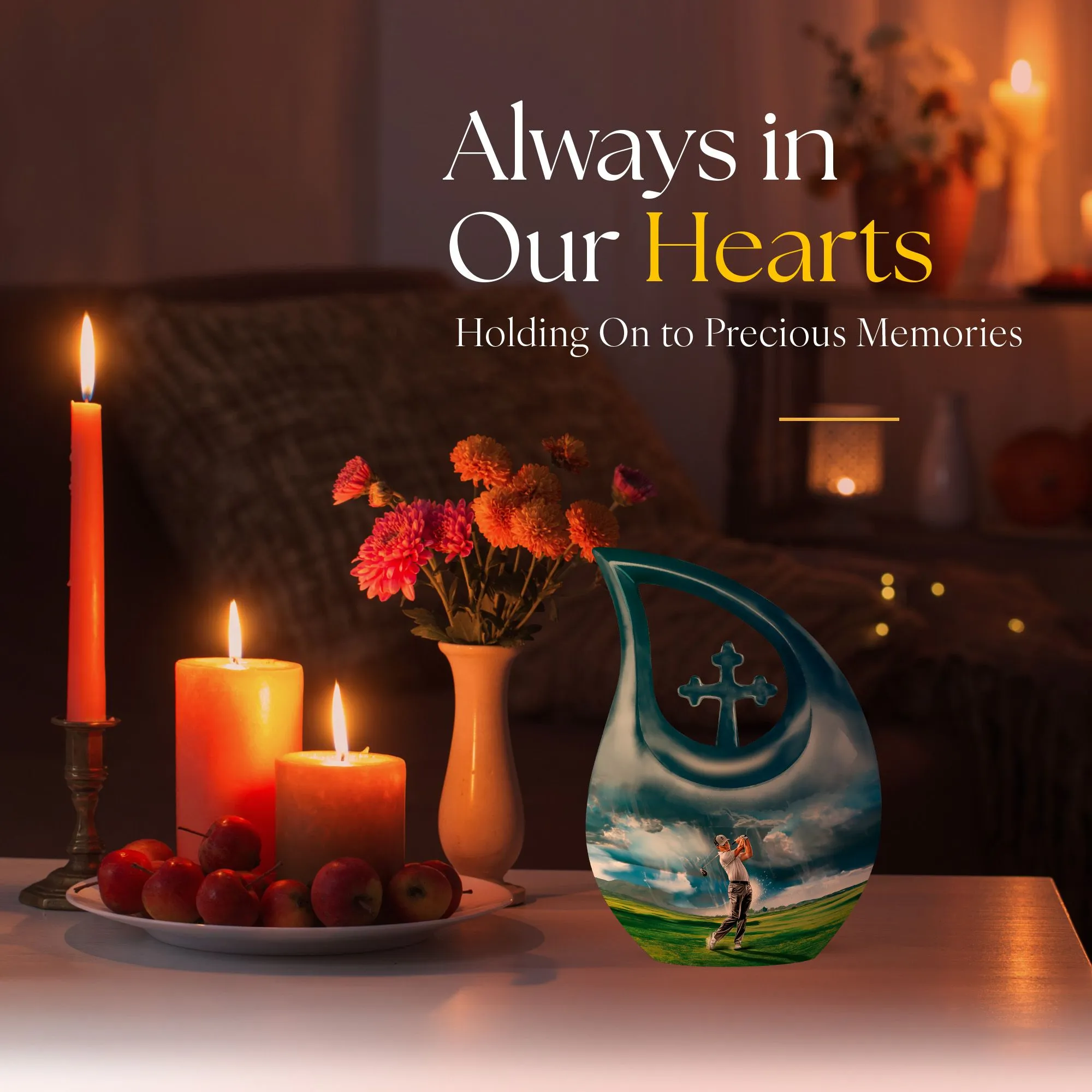 Rustic Golf-Inspired Memorial Urn: Caring Tribute Urn For Ashes