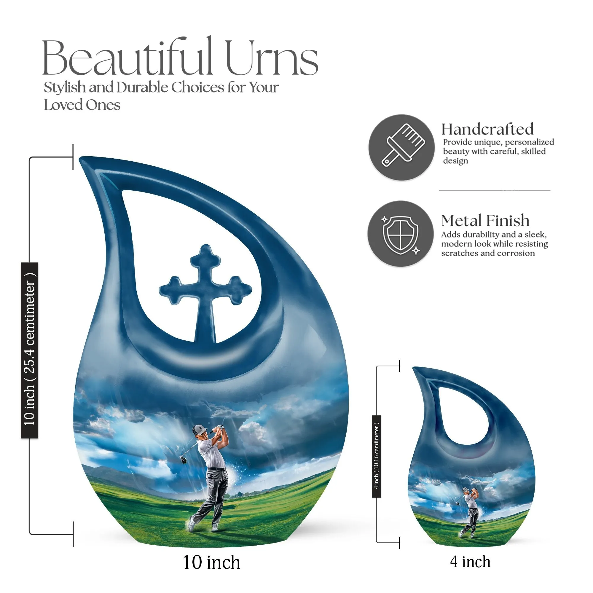 Rustic Golf-Inspired Memorial Urn: Caring Tribute Urn For Ashes
