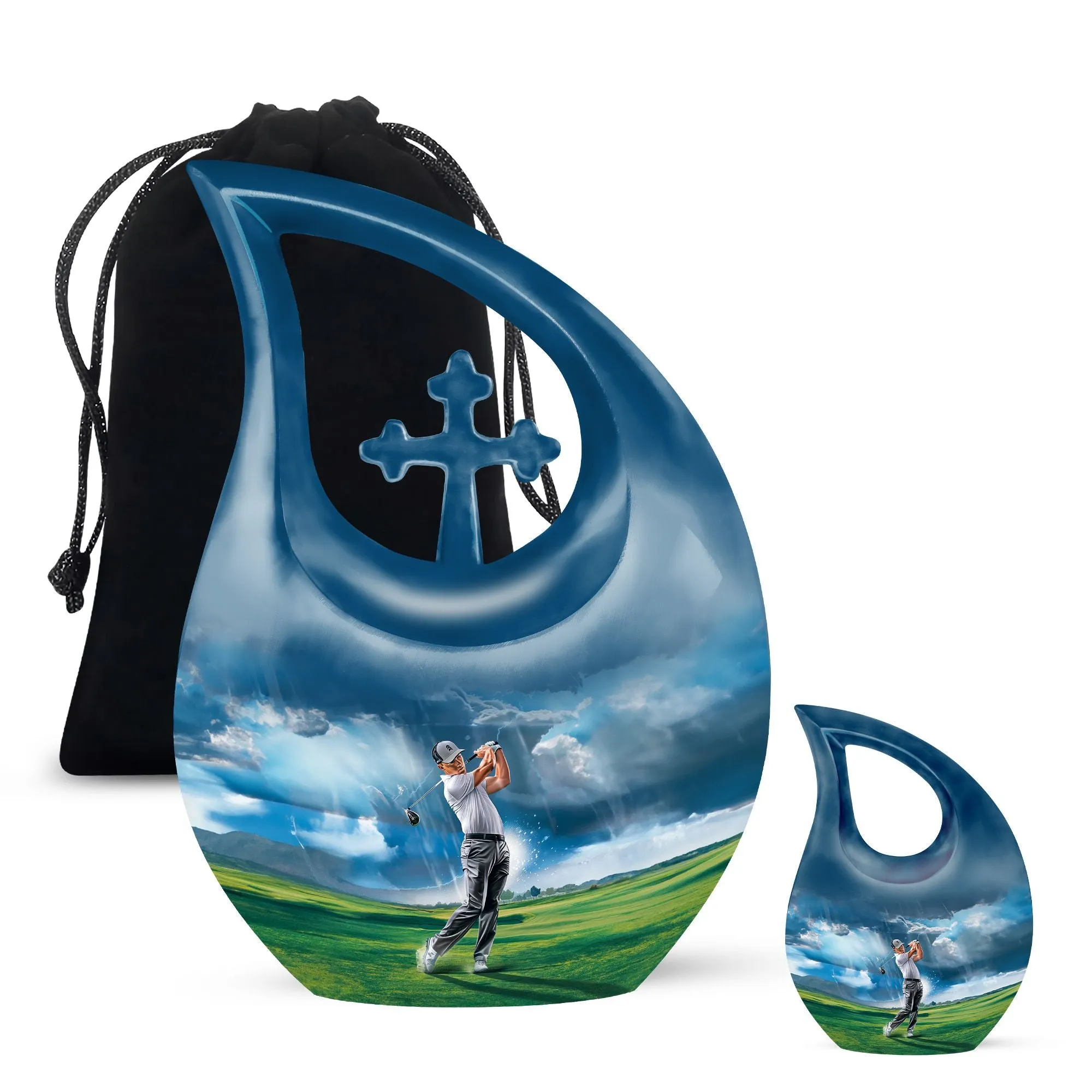 Rustic Golf-Inspired Memorial Urn: Caring Tribute Urn For Ashes