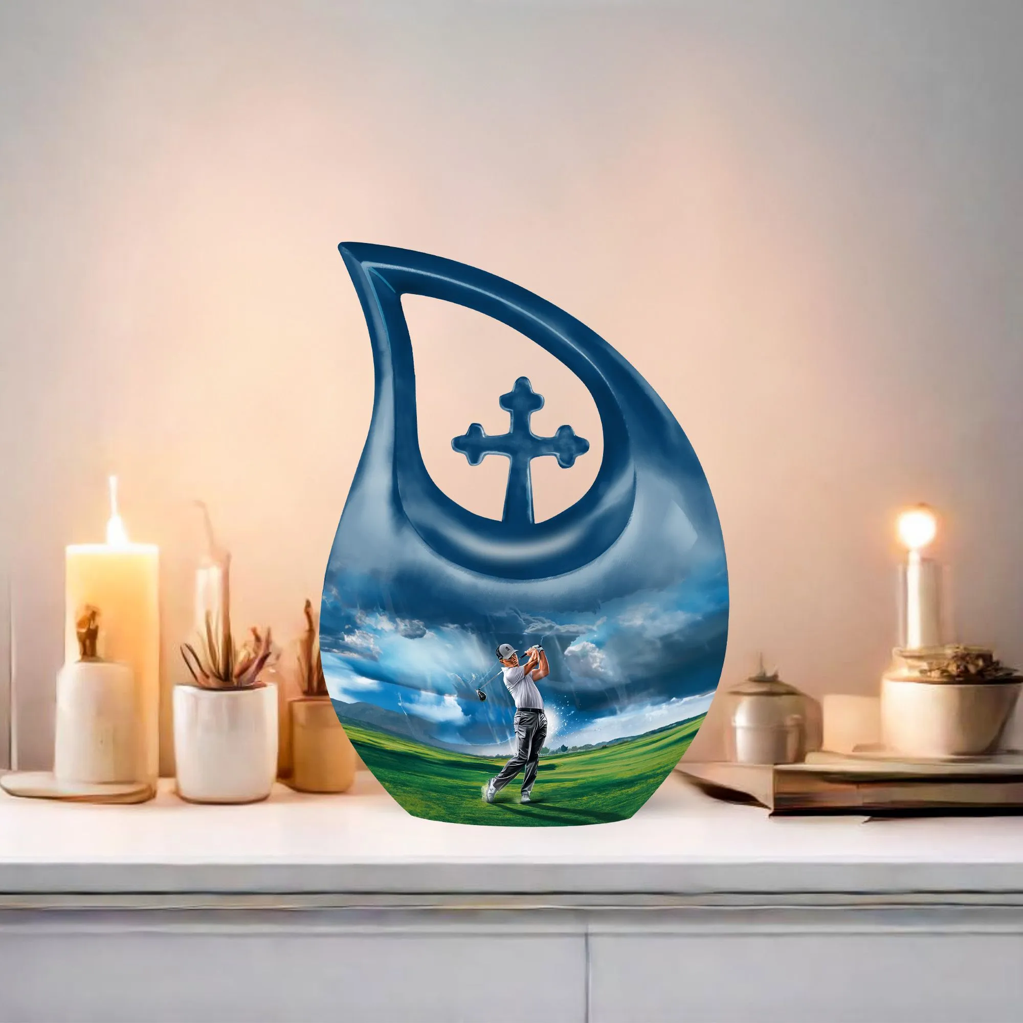 Rustic Golf-Inspired Memorial Urn: Caring Tribute Urn For Ashes