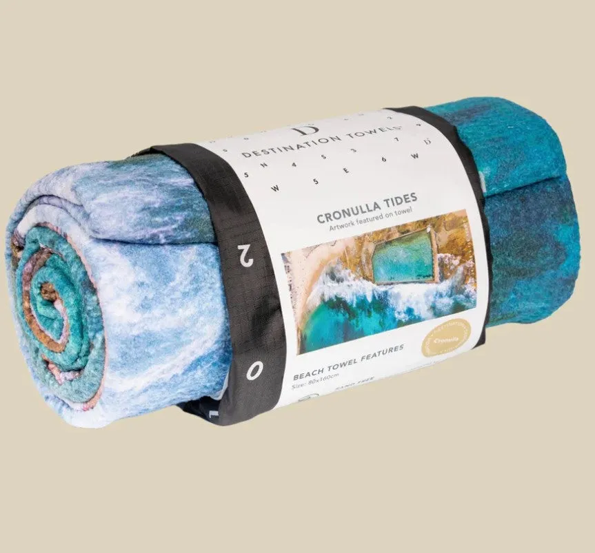 Sand Free Beach Towel Cronulla Tides by Destination Towels