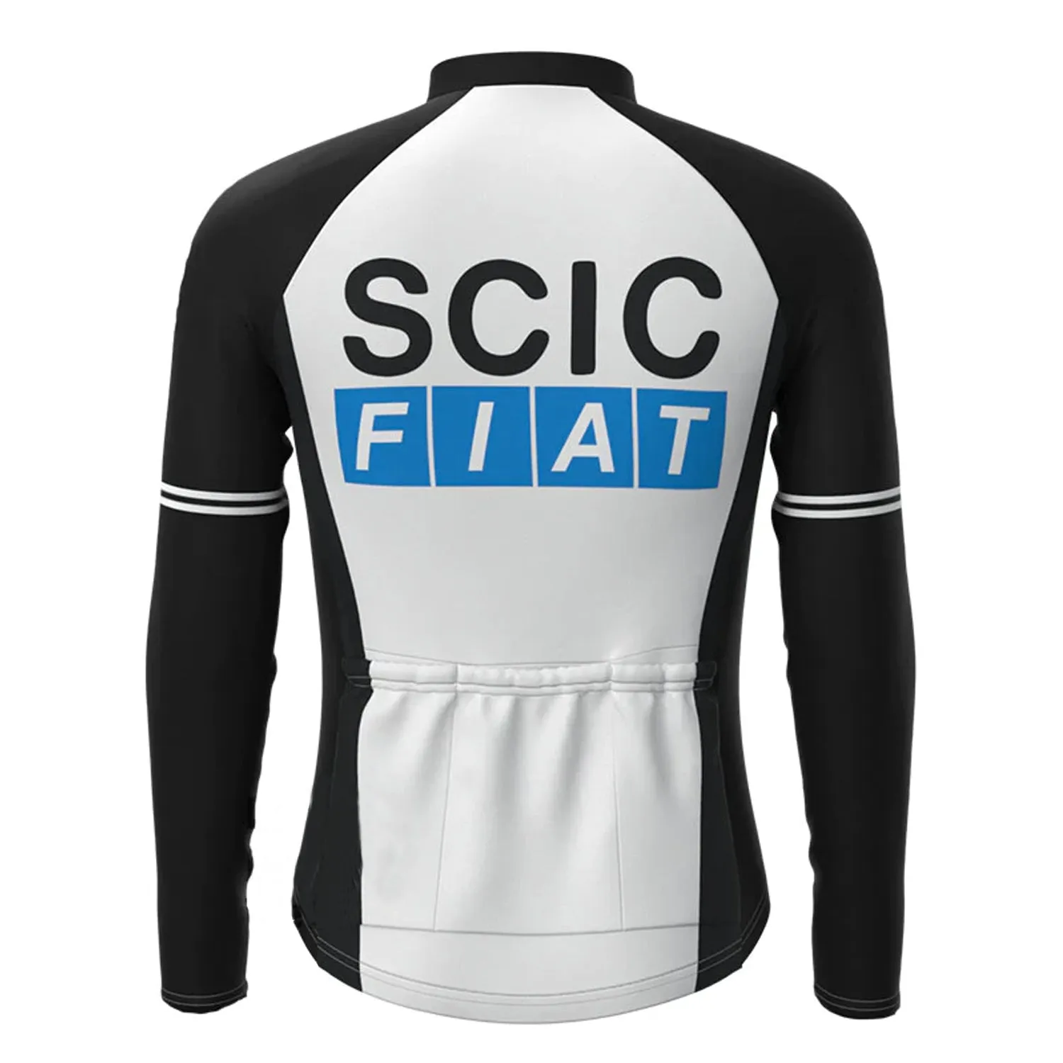 SCIC Black White Vintage Long Sleeve Cycling Jersey Top
