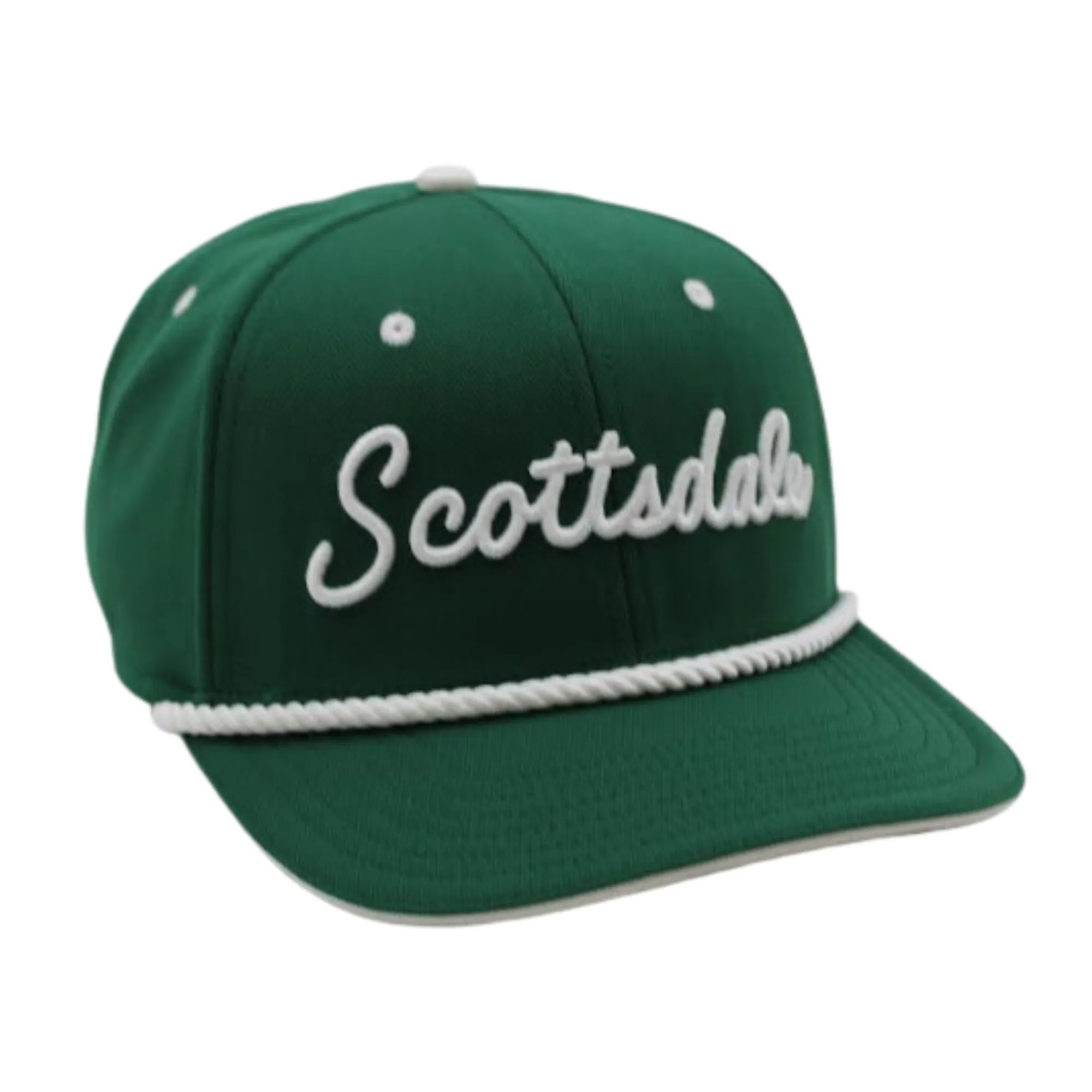Scottsdale Green Golf Hat with White Letters