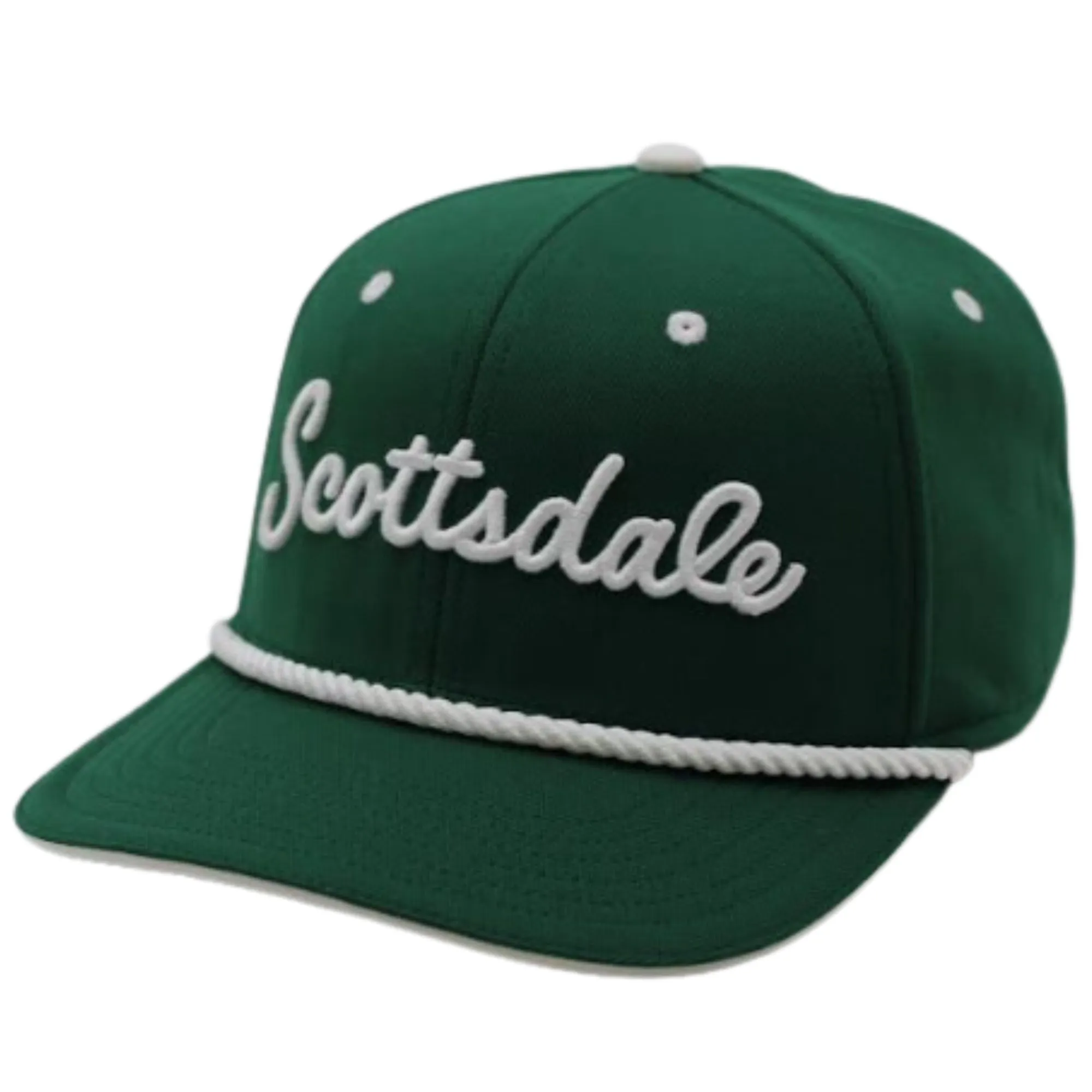 Scottsdale Green Golf Hat with White Letters