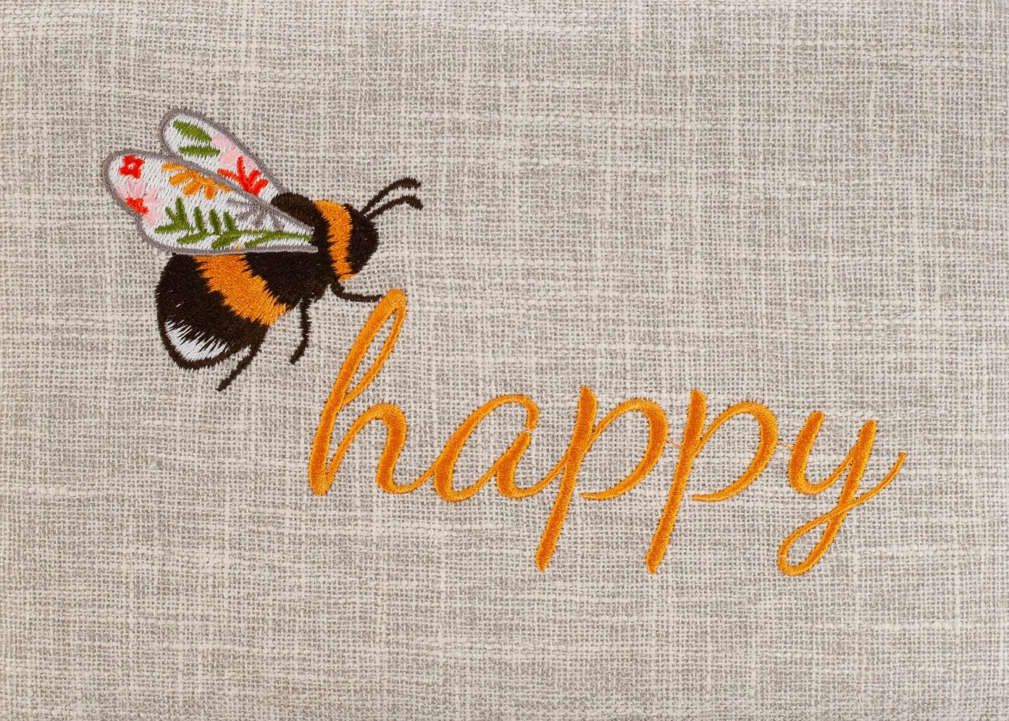 Sewing Box | Hobby Gift | Embroidered Bees - Bee Happy