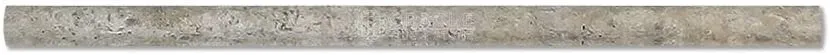 Silver (Pewter Blend) Travertine Honed 3/4 X 12 Bullnose Liner Trim Molding