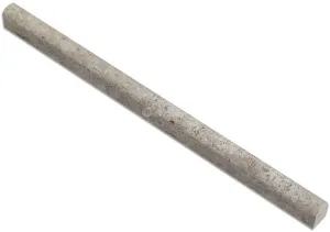 Silver (Pewter Blend) Travertine Honed 3/4 X 12 Bullnose Liner Trim Molding