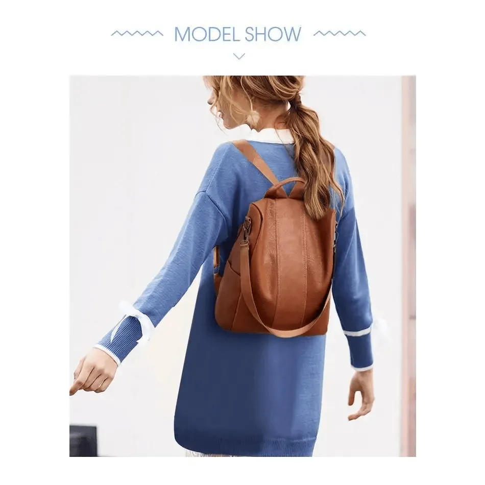 Sizzling Anti-Theft Vintage Style Leather Backpacks for Teenager Girls And Women School Bagpack For Females Travel Bags