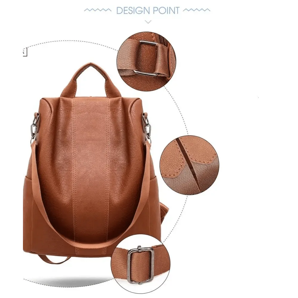 Sizzling Anti-Theft Vintage Style Leather Backpacks for Teenager Girls And Women School Bagpack For Females Travel Bags