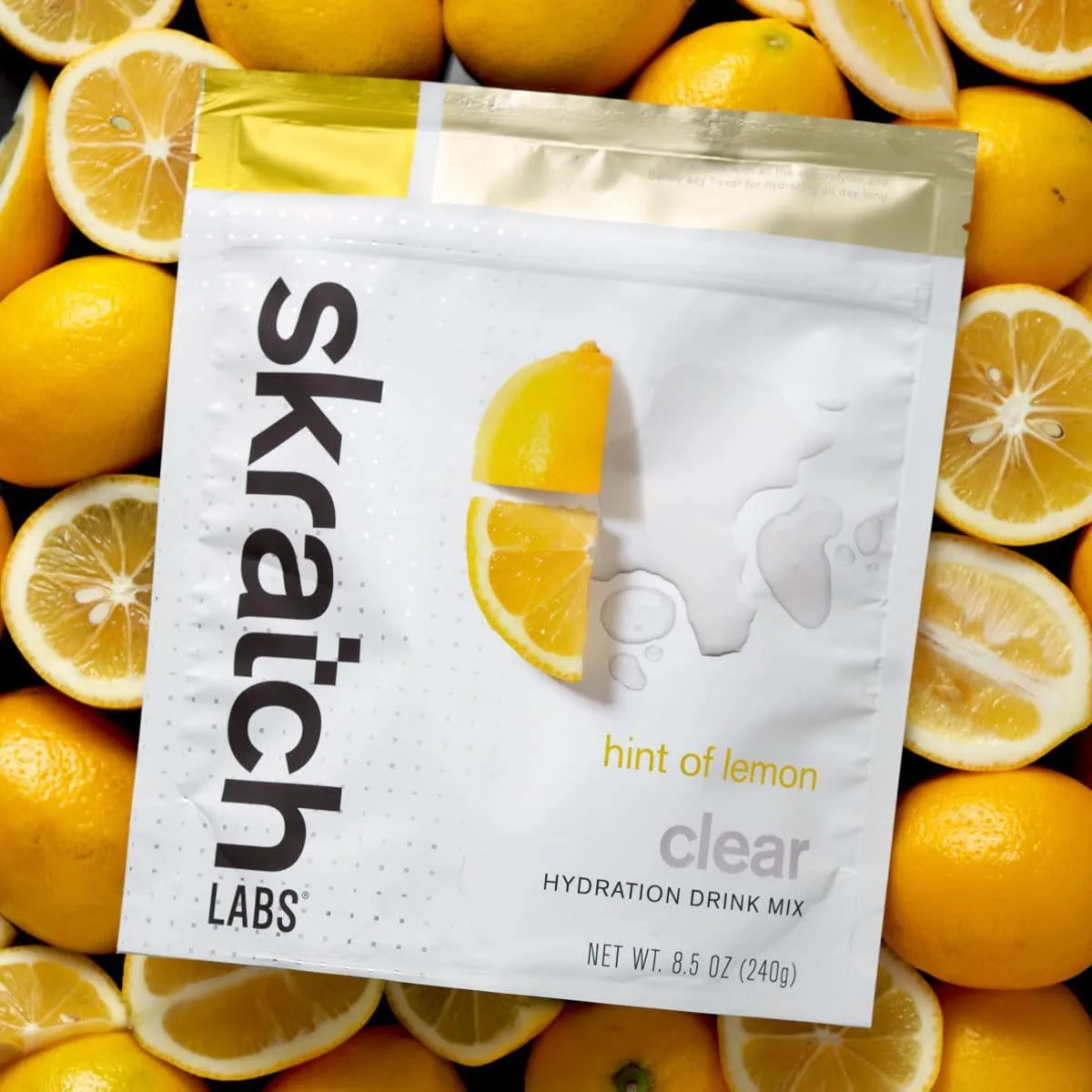 Skratch Labs Clear Hydration Drink Mix, Lemon (8.5 oz, 16 Servings) - Unflavored Electrolyte powder for Exercise, Endurance and Performance- Essential Electrolytes for Energy and Rapid Recovery- Non-GMO