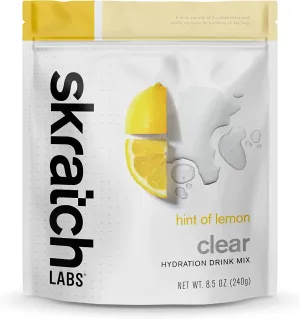 Skratch Labs Clear Hydration Drink Mix, Lemon (8.5 oz, 16 Servings) - Unflavored Electrolyte powder for Exercise, Endurance and Performance- Essential Electrolytes for Energy and Rapid Recovery- Non-GMO