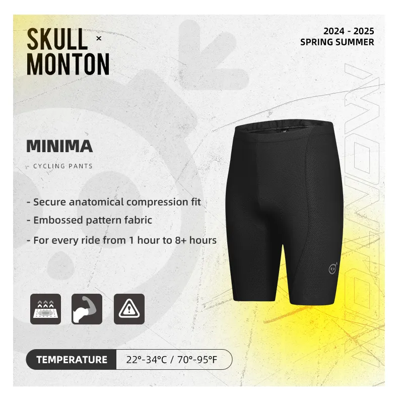 SKULL MONTON CYCLING SHORTS MEN MINIMA BLACK GRAY