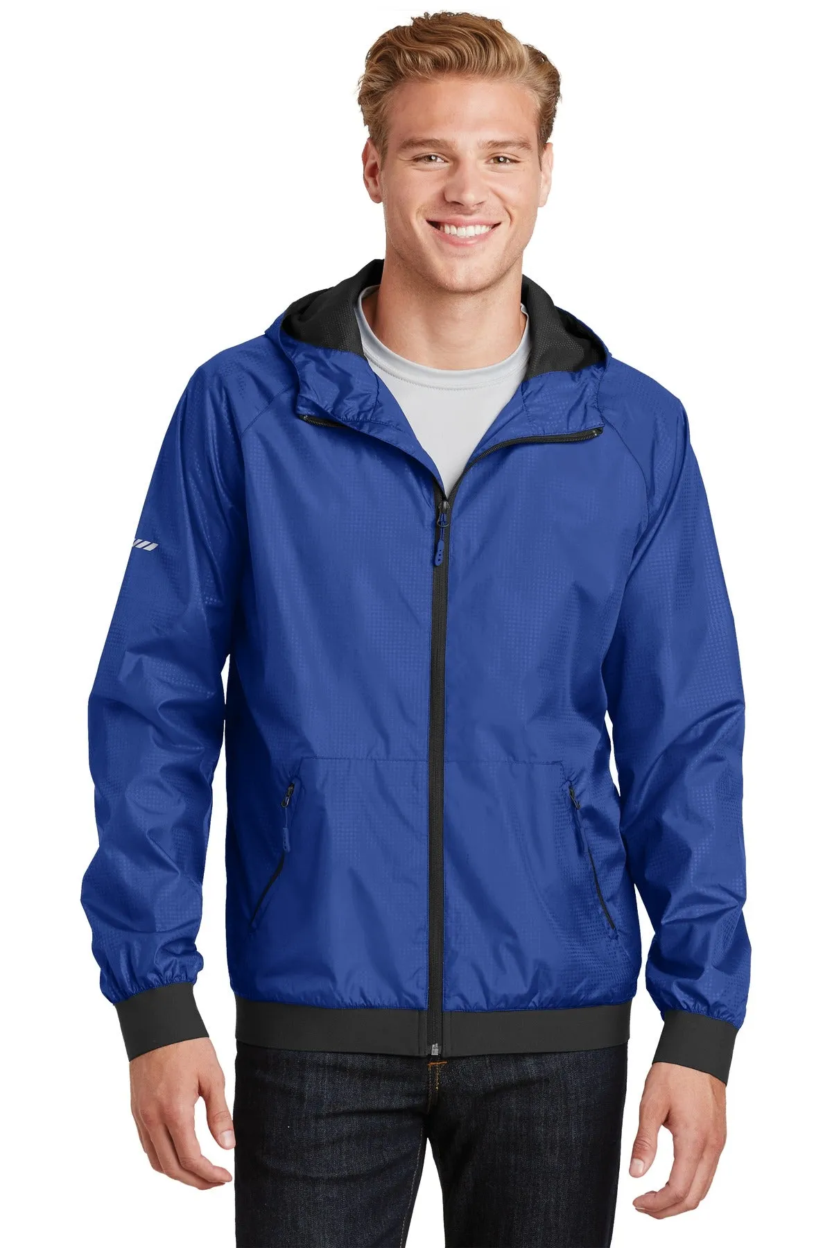 Sport-Tek¨ Embossed Hooded Wind Jacket. JST53
