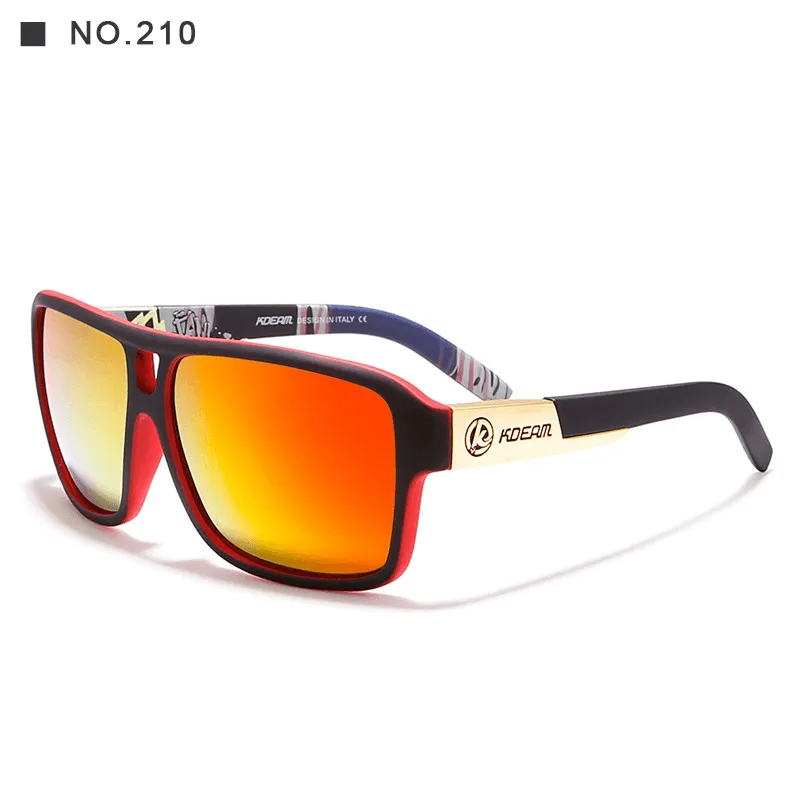 Square Sports Polarized Sunglasses European and American Colorful Big Frame Cycling Glasses