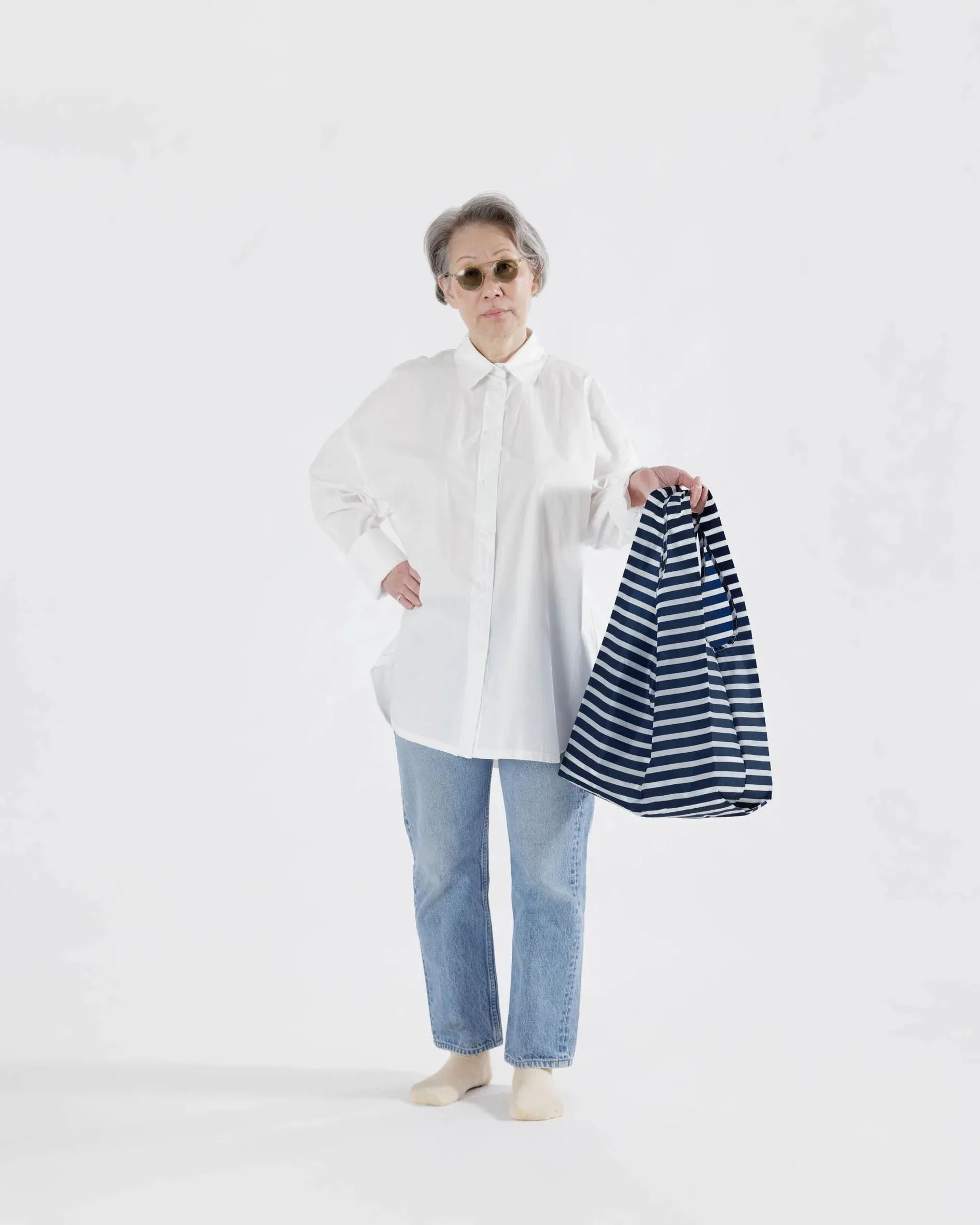 Standard Baggu | Navy Stripe